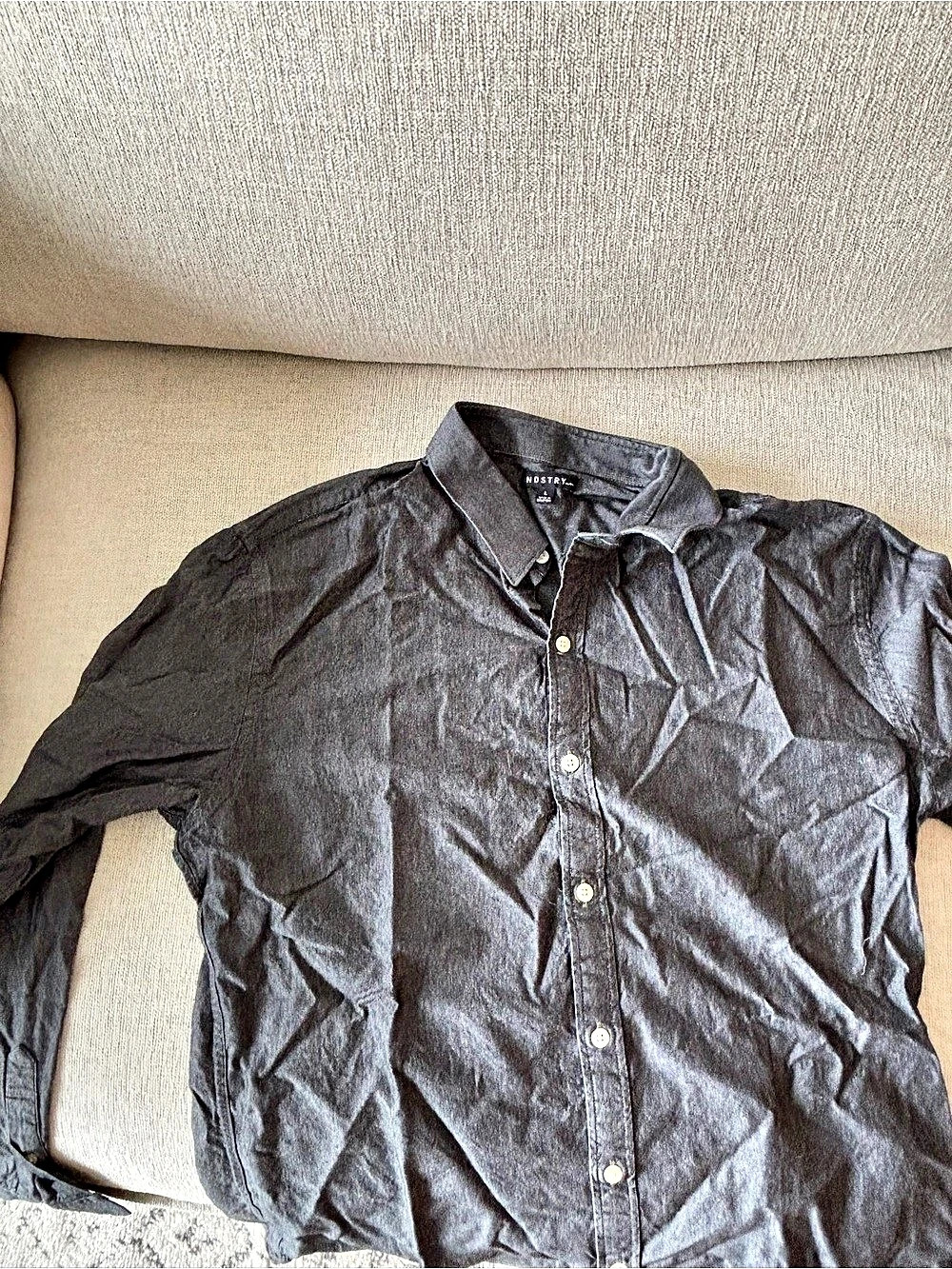 NDSTRY Button Down Shirt in Black Like New